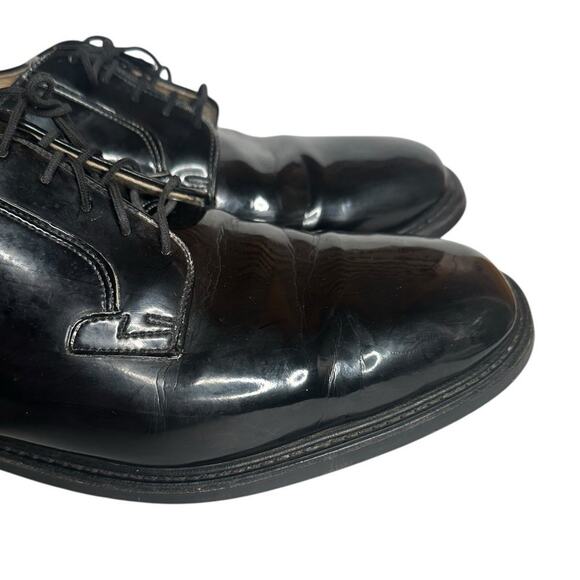 Vtg Weinbrenner Faux Black Patent Mens Lace Up Dress Shoes USA Derby Size 12 D main image 2